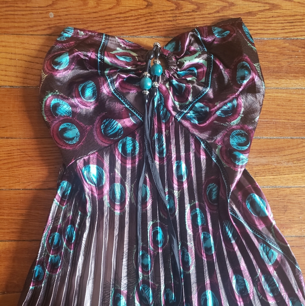 NWOT HandMade Peacock Maxi Dress